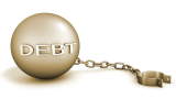 File #: 9258023 iStockphoto Exclusive Debt ball and chain. Ball and chain with an unlocked manacle. Text on the ball reads DEBT. Credit: Credit: can akat / iStockphoto (Royalty-Free) Keywords: Debt, Freedom, Finance, Assistance, Ball and Chain, Concepts, Loan, Escape